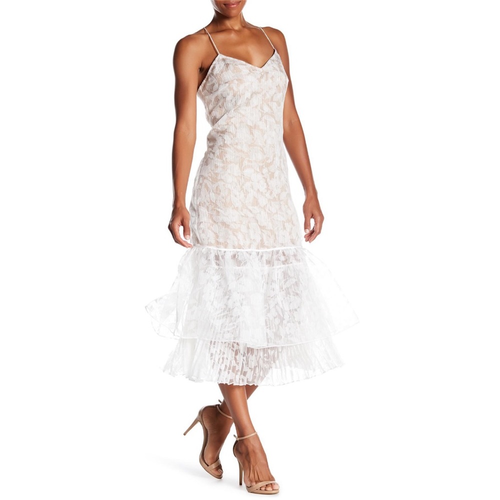 Anthro Tracy Reese Trumpet Slip Dress Sheer Woven Lace Small